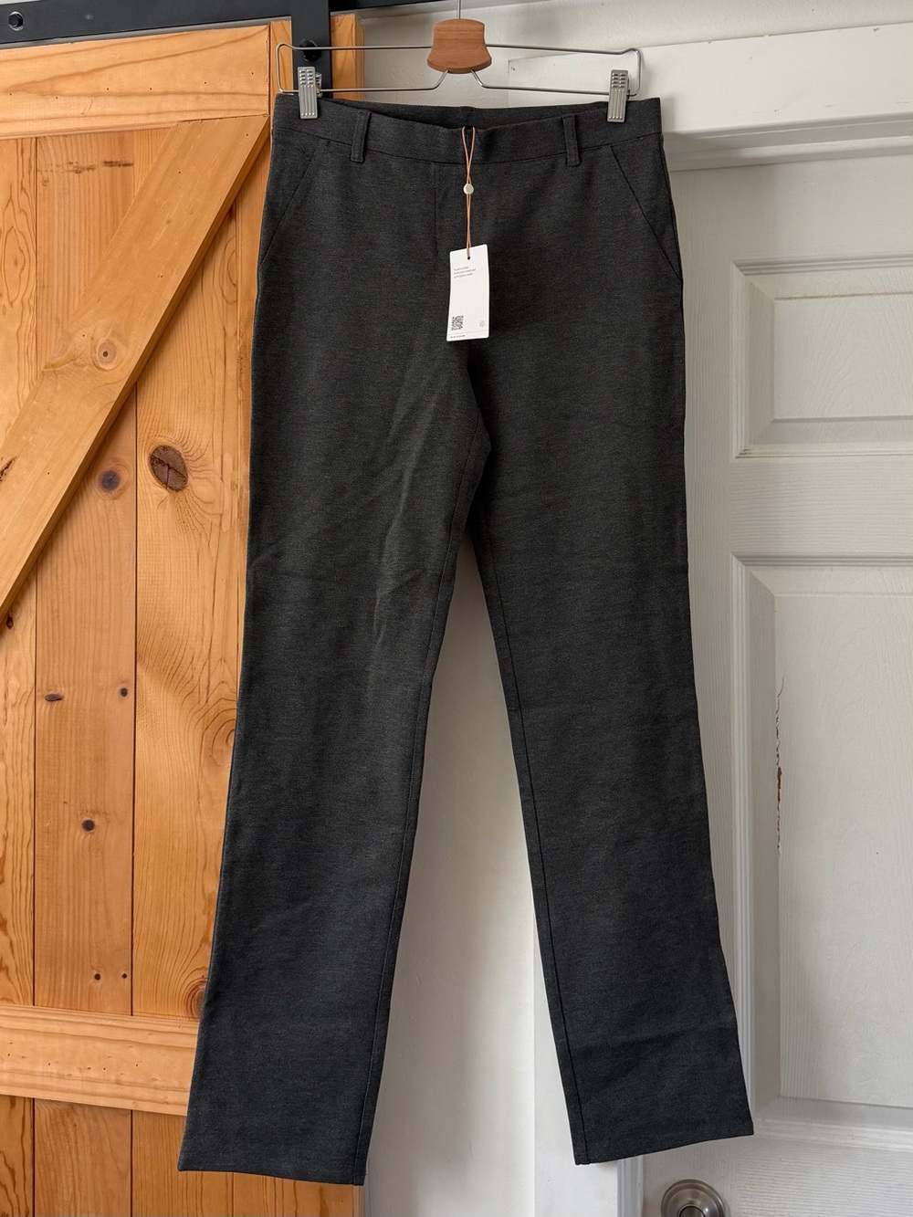 Quince Ultra-Stretch Ponte Straight Leg Pants Charcoal